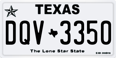TX license plate DQV3350