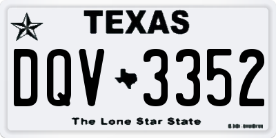 TX license plate DQV3352
