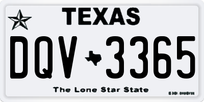 TX license plate DQV3365