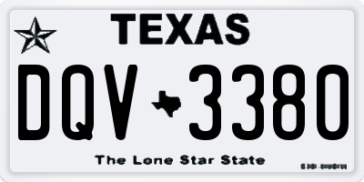 TX license plate DQV3380