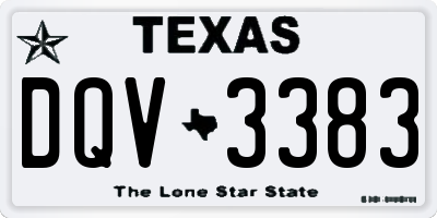 TX license plate DQV3383