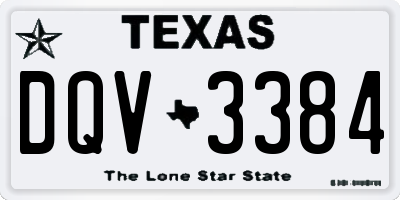 TX license plate DQV3384