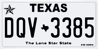 TX license plate DQV3385
