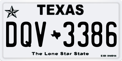 TX license plate DQV3386
