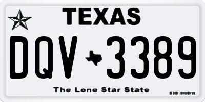 TX license plate DQV3389