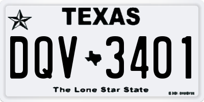 TX license plate DQV3401
