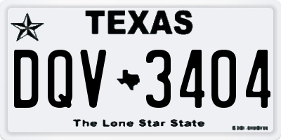 TX license plate DQV3404