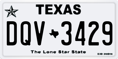 TX license plate DQV3429