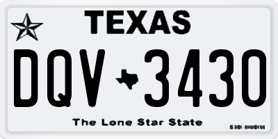 TX license plate DQV3430