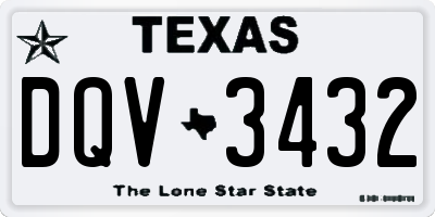 TX license plate DQV3432