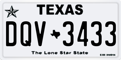 TX license plate DQV3433