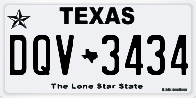 TX license plate DQV3434