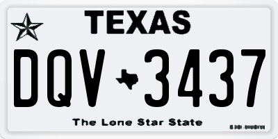 TX license plate DQV3437