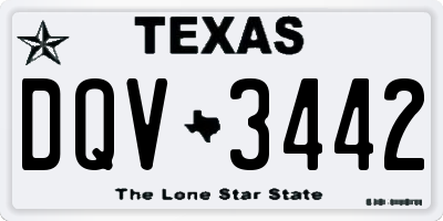 TX license plate DQV3442