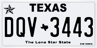 TX license plate DQV3443