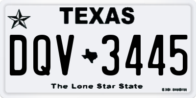 TX license plate DQV3445