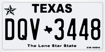 TX license plate DQV3448