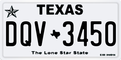 TX license plate DQV3450