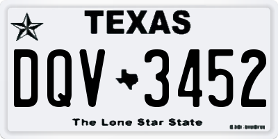 TX license plate DQV3452