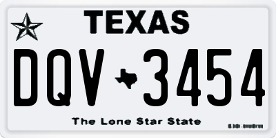 TX license plate DQV3454