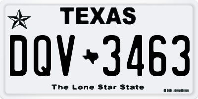 TX license plate DQV3463