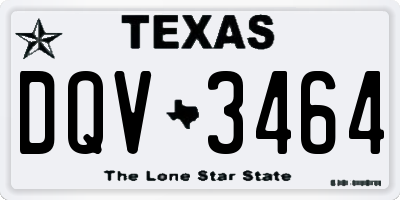 TX license plate DQV3464
