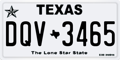 TX license plate DQV3465