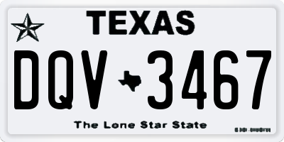 TX license plate DQV3467