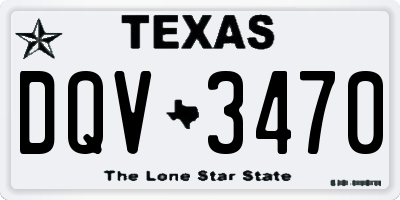 TX license plate DQV3470