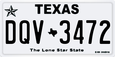 TX license plate DQV3472