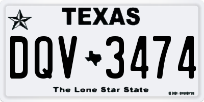 TX license plate DQV3474