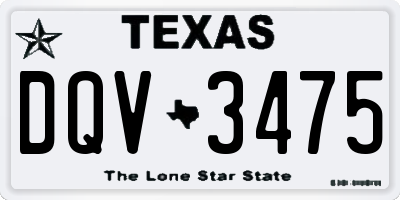 TX license plate DQV3475