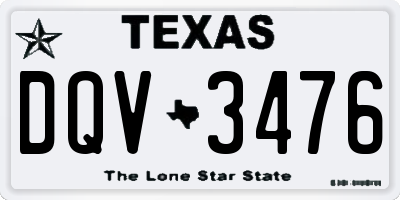 TX license plate DQV3476