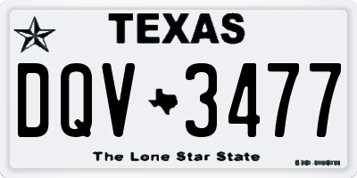 TX license plate DQV3477
