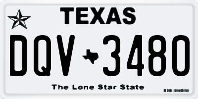 TX license plate DQV3480