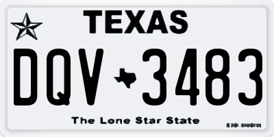 TX license plate DQV3483