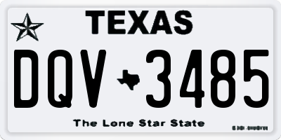 TX license plate DQV3485