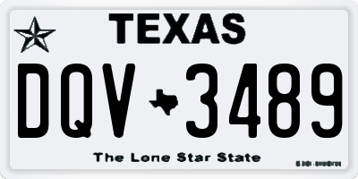 TX license plate DQV3489