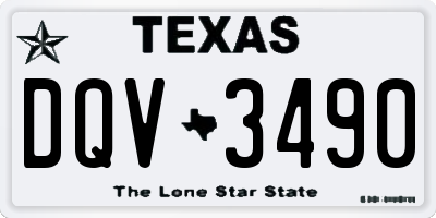 TX license plate DQV3490