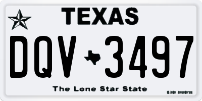 TX license plate DQV3497