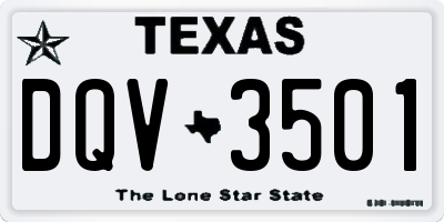 TX license plate DQV3501