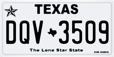 TX license plate DQV3509