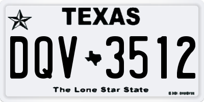 TX license plate DQV3512
