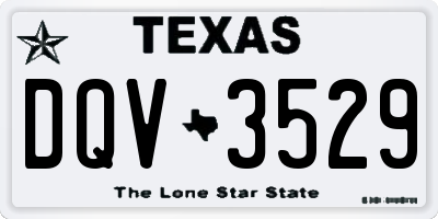 TX license plate DQV3529