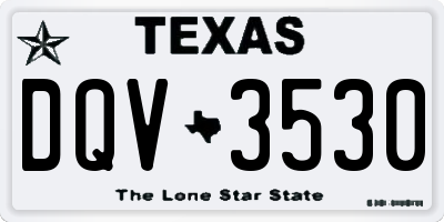 TX license plate DQV3530