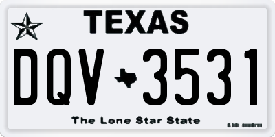 TX license plate DQV3531