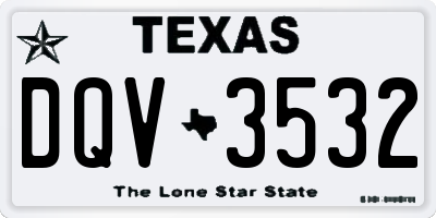 TX license plate DQV3532