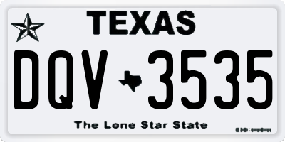 TX license plate DQV3535