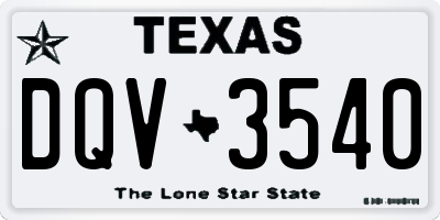 TX license plate DQV3540