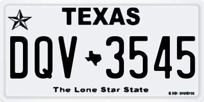 TX license plate DQV3545